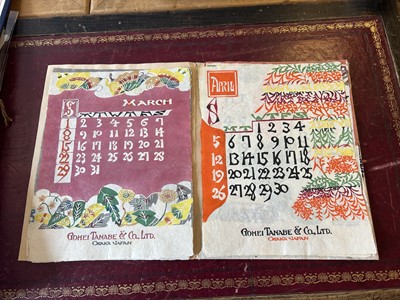 Lot 35 - Japanese Calendar Woodblocks. Calendar for 1953, Osaka Japan: Gohei Tanabe & Co, Ltd, 1953