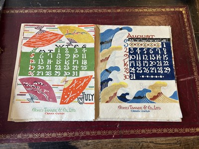 Lot 35 - Japanese Calendar Woodblocks. Calendar for 1953, Osaka Japan: Gohei Tanabe & Co, Ltd, 1953