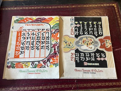 Lot 35 - Japanese Calendar Woodblocks. Calendar for 1953, Osaka Japan: Gohei Tanabe & Co, Ltd, 1953