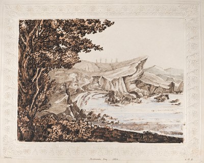 Lot 152 - English School (1825-1875) Two leather bound albums of watercolours and drawings