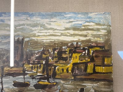 Lot 360 - Durrant (Roy Turner, 1925-1998). Evening, Brixham Harbour, 1945