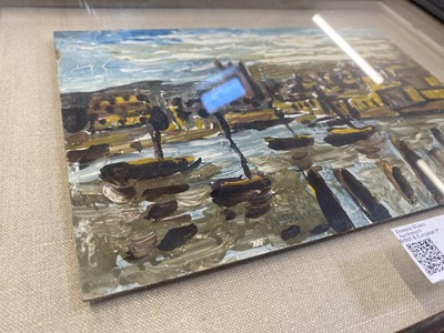 Lot 360 - Durrant (Roy Turner, 1925-1998). Evening, Brixham Harbour, 1945