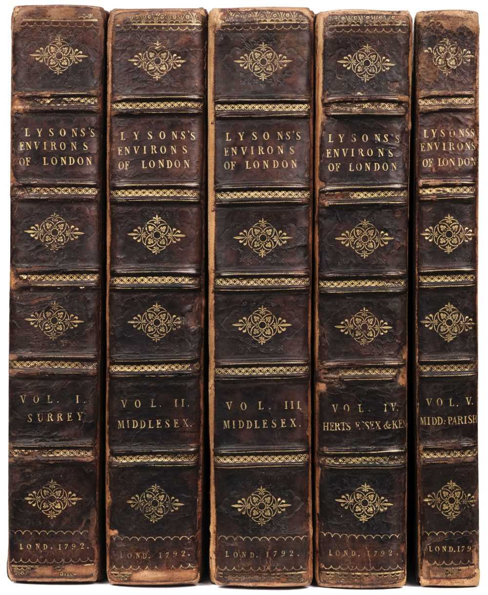 Lot 38 - Lysons (Daniel). The Environs of London, 5 vols, 1st ed, 1792