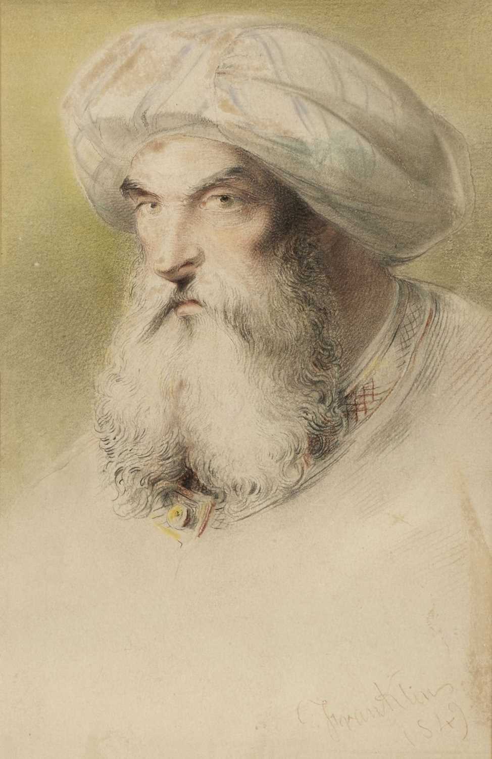 Lot 222 - Portrait. Muhammad Ali Pasha (1769-1849), 1849, watercolour with pencil