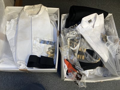 Lot 241 - Naval Clothing. A collection of WWII Royal Navy and Merchant Navy clothing