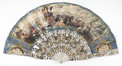Lot 486 - Allegorical Fan. Neptune and Amphitrite enthroned in their sea kingdom, Dutch, circa 1840