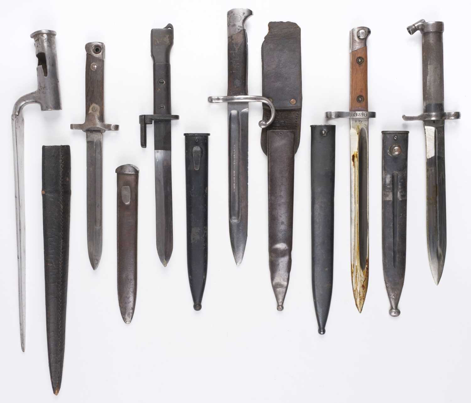 Lot 167 - Bayonets. American 1899 pattern bayonet and other bayonets