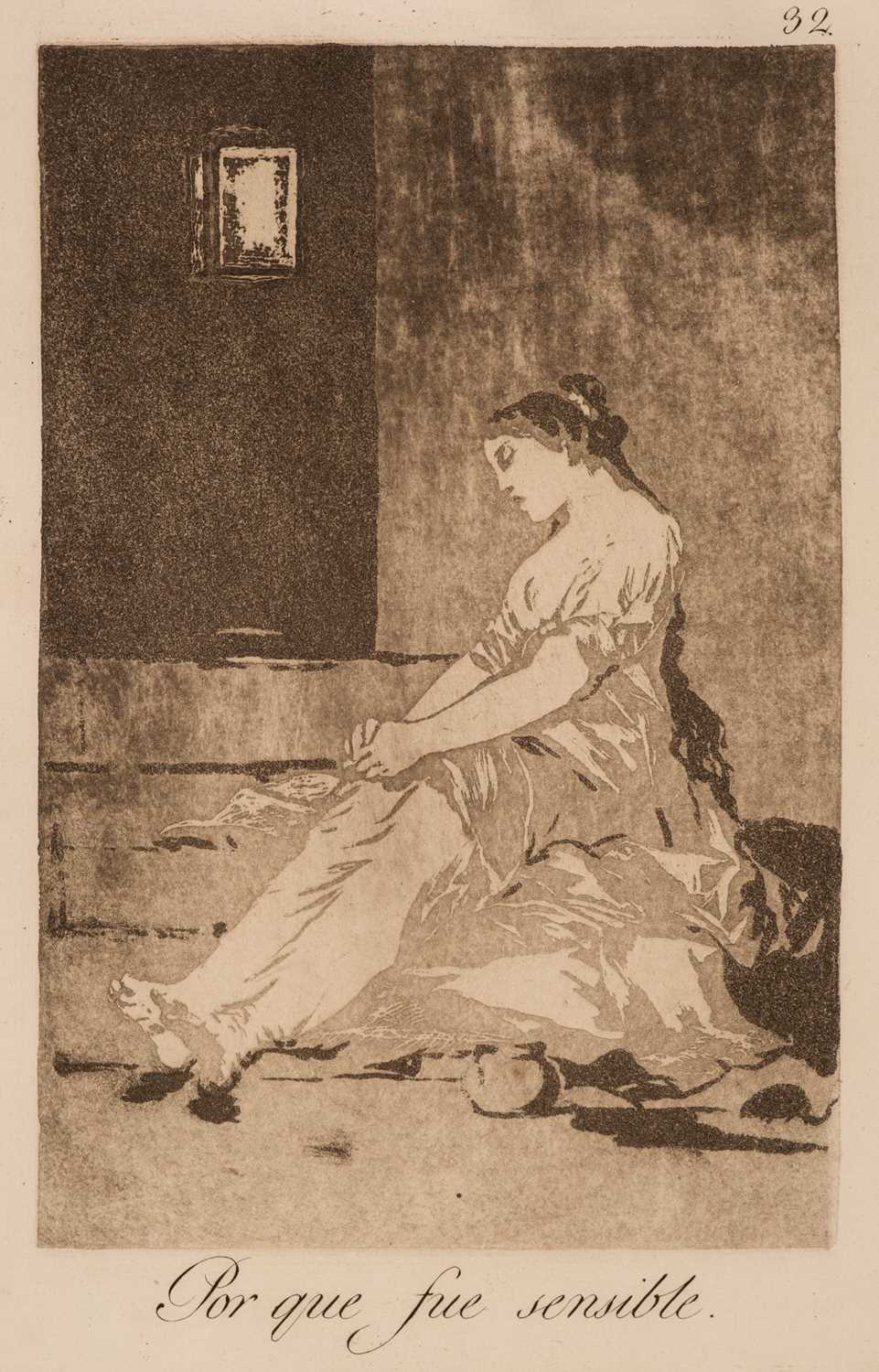 Lot 199 - Goya (Francisco, 1746-1828). Por que fue sensible, from Los Caprichos, 1799 [but later]