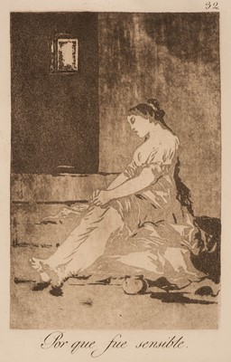 Lot 199 - Goya (Francisco, 1746-1828). Por que fue sensible, from Los Caprichos, 1799 [but later]