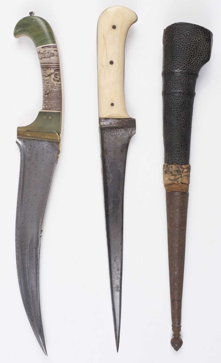 Lot 176 - Daggers. An India pesh kabz, 19th century plus an Afghan pesh kabz dagger