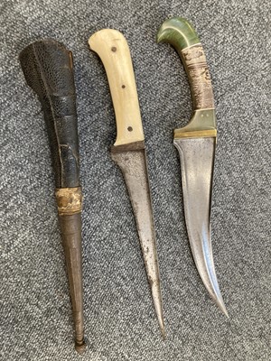 Lot 176 - Daggers. An India pesh kabz, 19th century plus an Afghan pesh kabz dagger