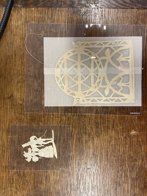 Lot 428 - Scissor Cut Pictures. A small album containing 6 delicate scissor cut pictures, 1799