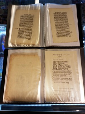 Lot 262 - Early Bible Leaves. A collection of assorted leaves from printed bibles, c. 1535 and later