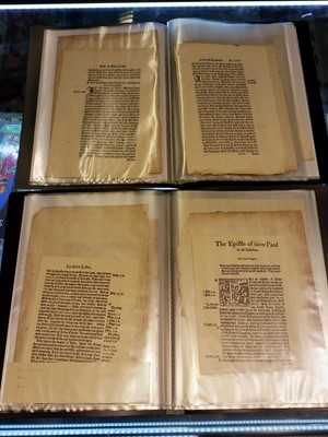 Lot 262 - Early Bible Leaves. A collection of assorted leaves from printed bibles, c. 1535 and later