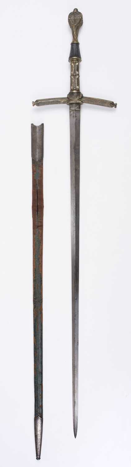 Lot 208 - Sword. A two-handle ceremonial sword, probably 19th century