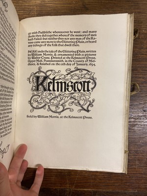 Lot 646 - Kelmscott Press. The Story of the Glittering Plain, by William Morris, London: Kelmscott Press, 1894 with Crane bookplate
