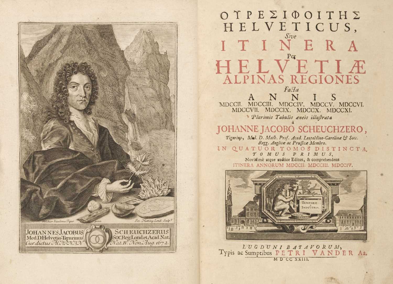 Lot 129 - Scheuchzer (Johann Jacob). Ouresiphoites Helveticus, 4 parts in 1, 2nd ed, 1723
