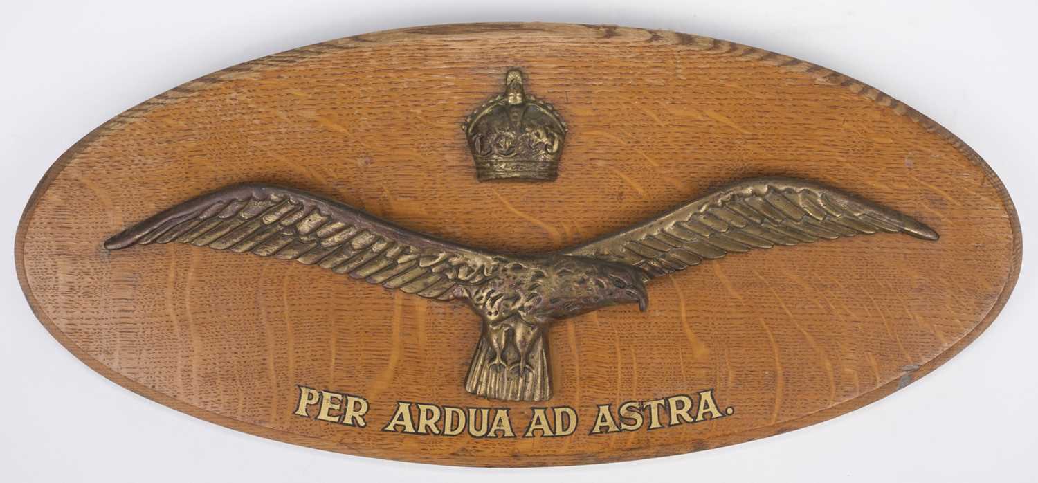 Lot 452 - RAF Crest. A WWII RAF crest believed to be from RAF Manston