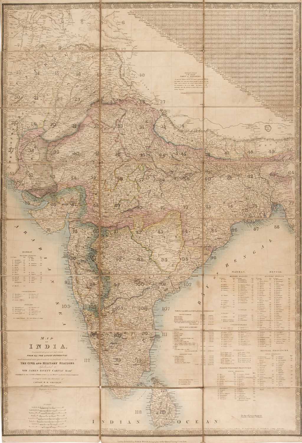 Lot 184 - India. Wyld (James), Map of India Constructed with Great Care and Research..., 1843
