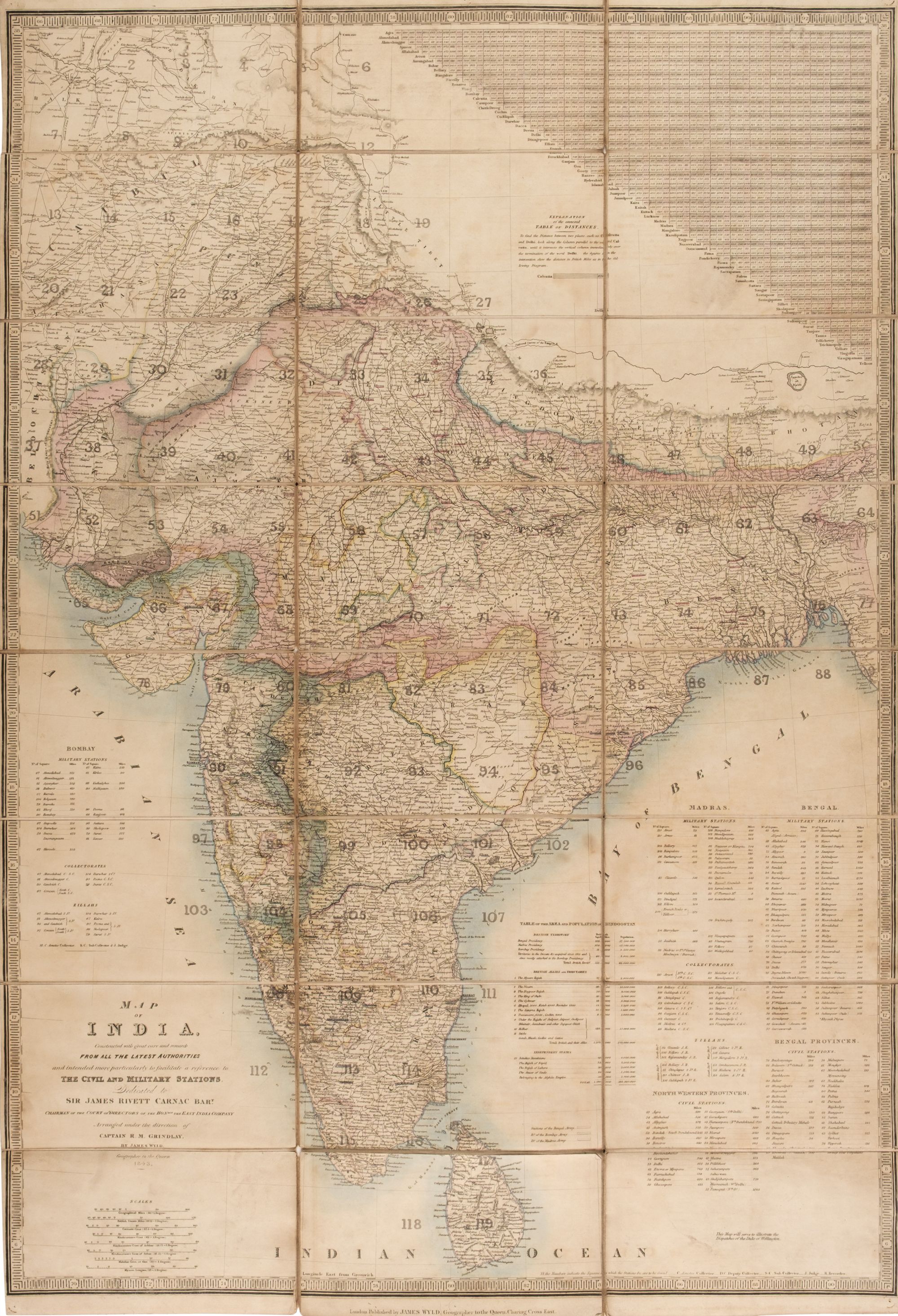 Lot 184 - India. Wyld (James), Map of India
