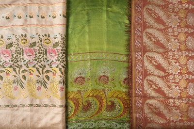 Lot 473 - Shawl. A Spitalfields silk stole, circa 1810-20, & 2 others