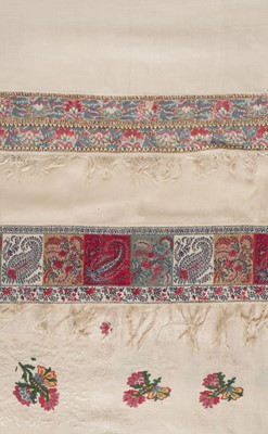 Lot 475 - Shawl. A woven square shawl, possibly Norwich, circa 1820, & 2 turnover shawls