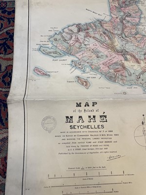 Lot 91 - Seychelles. Hobbs (S. B.), Map of the Island of Mahe, Seychelles, 1900