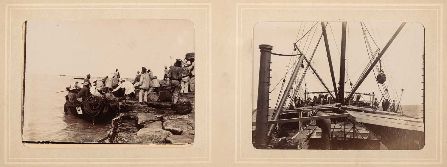 Lot 8 - British Navy & East Africa. An album containing 46 window-mounted small format photographs