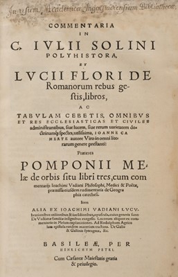 Lot 300 - Camerarius (Joachim). Commentaria in C. Julii Solini Polyhistora..., 1557