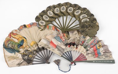 Lot 488 - Boer War Fan. A commemorative palmette or Jenny Lind fan, circa 1900, & other fans