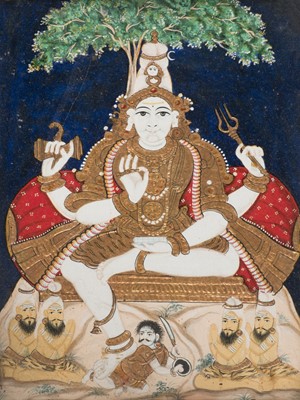 Lot 182 - Indian School. The God Shiva, mid-19th century