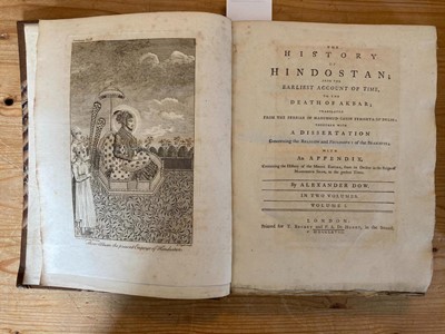 Lot 25 - Dow (Alexander, translator). The History of Hindostan, 2 volumes, 1st edition, 1768
