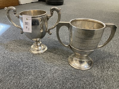 Lot 89 - Silver Trophies. A George V silver two handled trophy cup by Adie Brothers Ltd, Birmingham, circa 1927