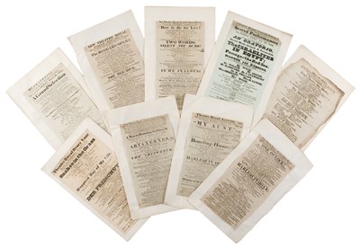 Lot 321 - Theatre Playbills. A group of 120 playbills for various theatres, circa 1809-1836