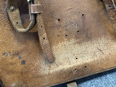 Lot 464 - Royal Flying Corps. A WWI RFC 18 Squadron brown leather aircraft satchel