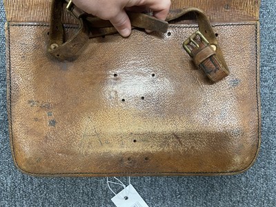 Lot 464 - Royal Flying Corps. A WWI RFC 18 Squadron brown leather aircraft satchel