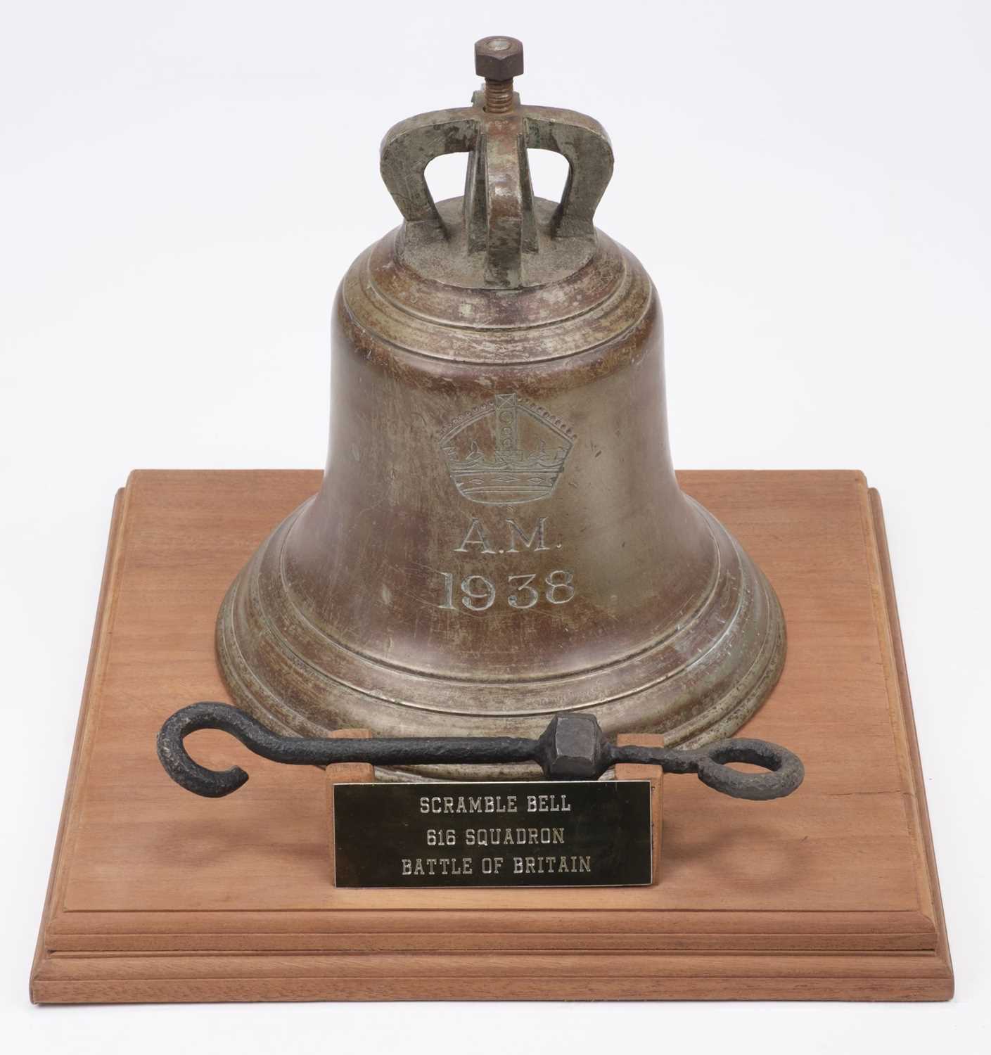 Lot 476 - Scramble Bell. Air Ministry aerodrome station bell dated 1938