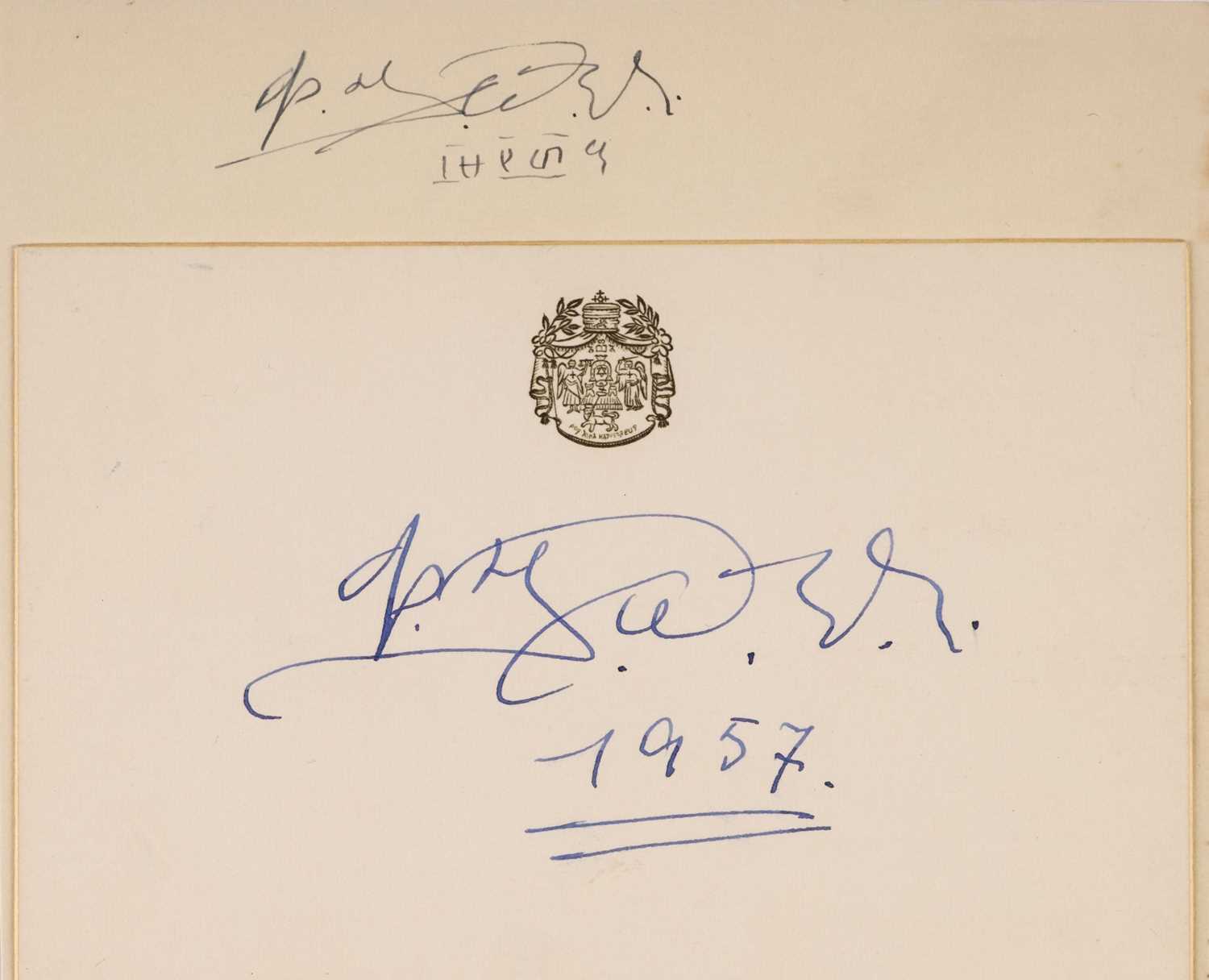 Lot 351 - Haile Selassie I (1892-1975), Emperor of Ethiopia from 1930-1974. Ink Signature
