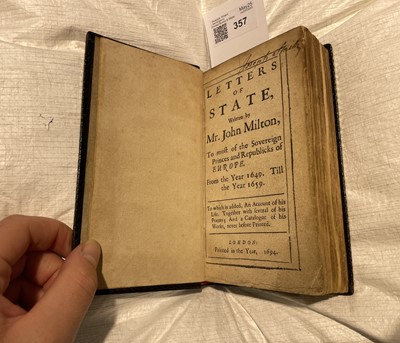 Lot 357 - Milton (John). Letters of State..., 1694