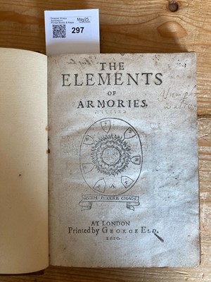 Lot 297 - Bolton (Edmund). The Elements of Armories, 1st edition, London: George Eld, 1610