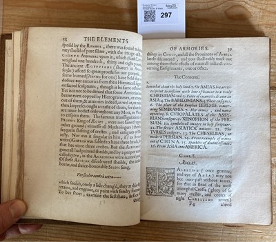 Lot 297 - Bolton (Edmund). The Elements of Armories, 1st edition, London: George Eld, 1610