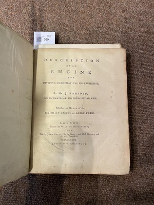 Lot 369 - Ramsden (Jesse). Description of an Engine for Dividing Mathematical Instruments, 1st ed, 1777