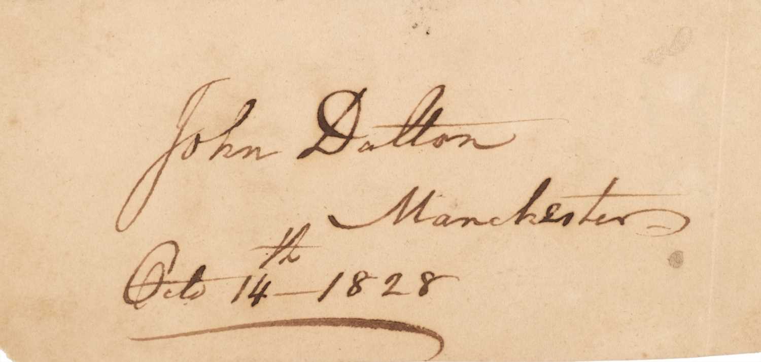 Lot 415 - Dalton (John, 1766-1804), English chemist, physicist and meteorologist. Ink Signature