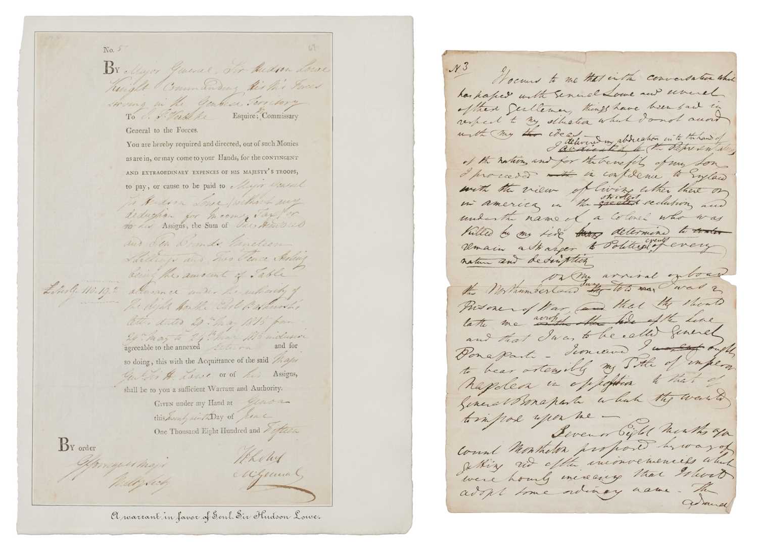 Napoleonic Script Lot 313 - Napoleon Bonaparte (1769-1821) An undated