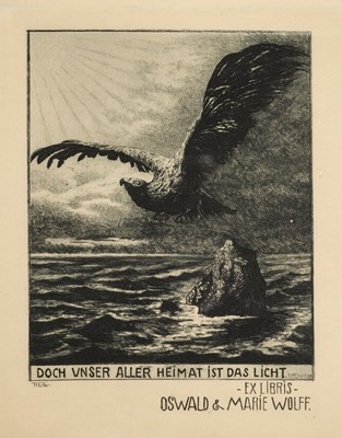 Lot 422 - German Bookplates. A collection of approximately 180 ex-libris, mostly early 20th-century