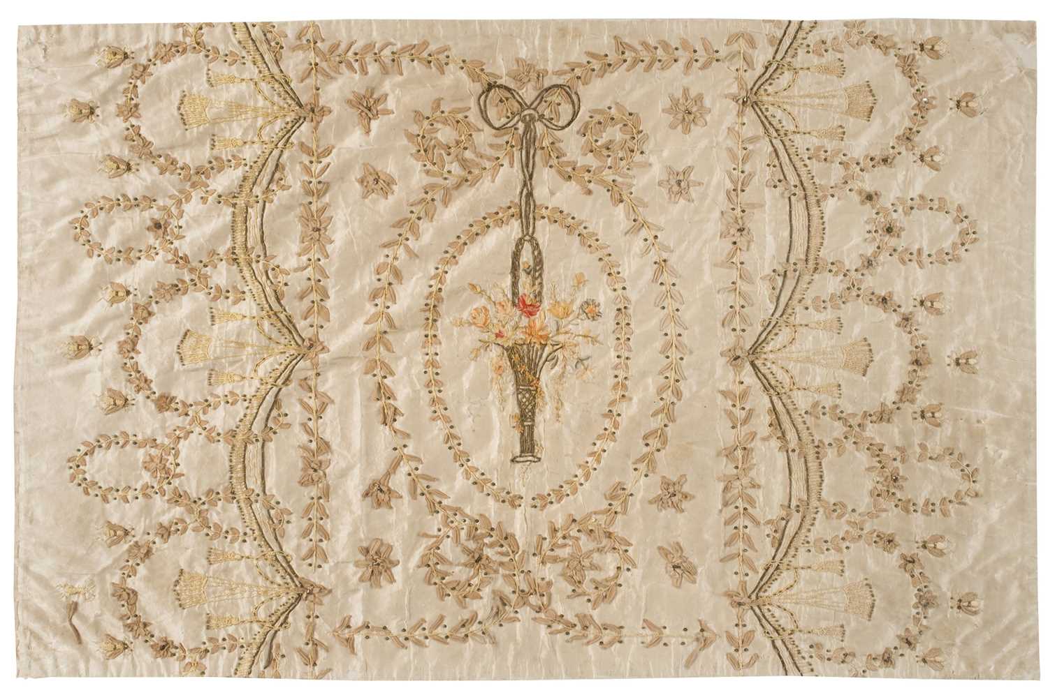 Lot 443 - Embroidery. A large piece of Regency embroidery