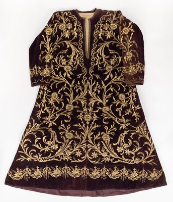 Lot 461 - Ottoman Embroidery. A fine metalwork embroidered kaftan once owned by Eric Clapton, 19th century