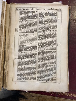 Lot 298 - Bible [English]. Printed leaves from [The Holy Bible, Conteyning the Old Testament, 1611 or 1613]