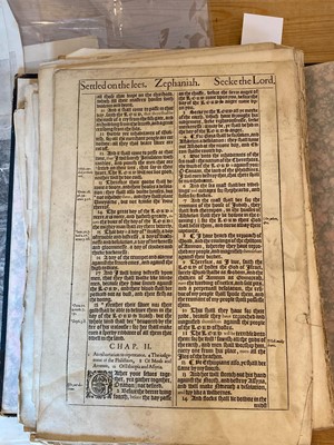 Lot 298 - Bible [English]. Printed leaves from [The Holy Bible, Conteyning the Old Testament, 1611 or 1613]