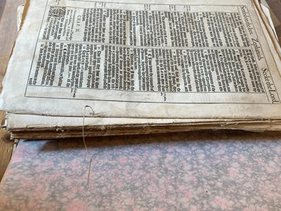 Lot 298 - Bible [English]. Printed leaves from [The Holy Bible, Conteyning the Old Testament, 1611 or 1613]
